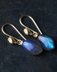 Labradorite Petal Figurehead Cameo Earrings