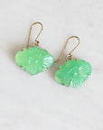 Pair of green carved earrings