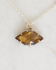 brown pendant on silver chain