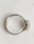 Platinum Ring with Gold Barnacles and a yellow diamond on a white background
