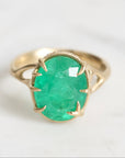 Large green gemstone ring