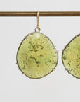 Green stone earrings on a white background