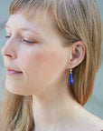 Lapis cameo figurehead earrings in gold