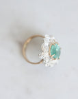 Wreath ring from above with silver roses