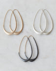 Facet Hoops in Silver