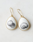 Variscite Moon Snail Scrimshaw Earrings - Hannah Blount