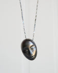Hannah Blount Jewelry Grand Grey Lady Cameo Necklace in Oxidized Silver