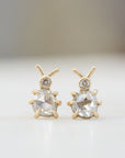 Diamond beetle lovebug vanity studs by hannah blount jewelry