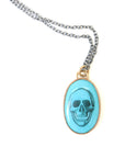 Skull scrimshaw on Kingman turquoise - necklace