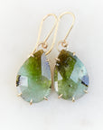 green lacewings tourmaline earrings with prongs by hannah blount jewelry