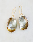 whiskey tourmaline chrysalis earrings with prongs by hannah blount jewelry