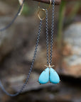 kingman turquoise longtail moth necklace with prongs by hannah blount jewelry