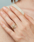 Antique Egg Diamond Vanity Ring with gold band by Hannah Blount