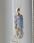 Iris Raw Opal Cameo Necklace with Barnacles