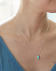 Hannah Blount Jewelry - Shoreline Kingman Turquoise Vanity Necklace - handmade - silver