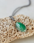 Sabal Palm Emerald Vanity Necklace