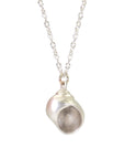 silver moon snail shell necklace