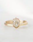 Antique Egg Diamond Vanity Ring with gold band by Hannah Blount