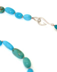 Double strand of Kingman turquoise beads with nude-hued silk - Hannah Blount