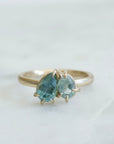 Montana Sapphire Ring with two stones - Toi et Moi - by Hannah Blount