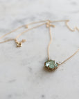 hexagon mint emerald necklace in gold