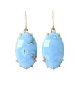 purple blue periwinkle kazakhstan golden hills turquoise earrings with gold prongs by hannah blount
