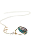 Raw opal necklace with silver barnacles by Hannah Blount