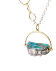 Raw opal necklace with silver barnacles by Hannah Blount