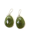 Green Idocrase Vesuvianite silver vanity earrings by Hannah Blount
