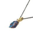 Raw opal cameo necklace with diamonds by Hannah Blount