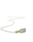 Raw opal cameo necklace with diamond by Hannah Blount