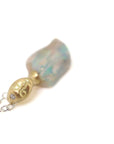 Raw opal cameo necklace with diamond by Hannah Blount