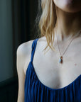 Raw opal cameo necklace with diamond by Hannah Blount