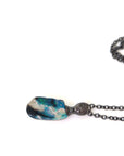 Raw Opal Oxidized Silver Cameo Necklace with Diamond by Hannah Blount