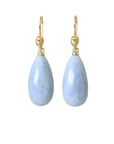 33.65ct blue opal Cameo earrings with 18k ear wires by Hannah Blount