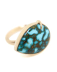 Turquoise gold vanity ring