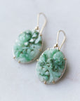 Vintage carved jade vanity earrings by Hannah Blount