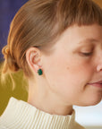 Emerald vanity studs by Hannah Blount