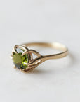 Green tourmaline gold branch ring