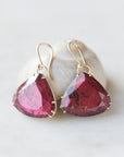 Red tourmaline vanity earrings by Hannah Blount