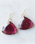 Red tourmaline vanity earrings by Hannah Blount