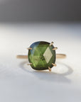 Green tourmaline vanity ring by Hannah Blount