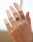 Green tourmaline vanity ring by Hannah Blount