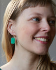 Green chrysoprase vanity earrings by Hannah Blount