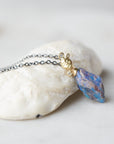 Raw opal cameo necklace with diamonds by Hannah Blount