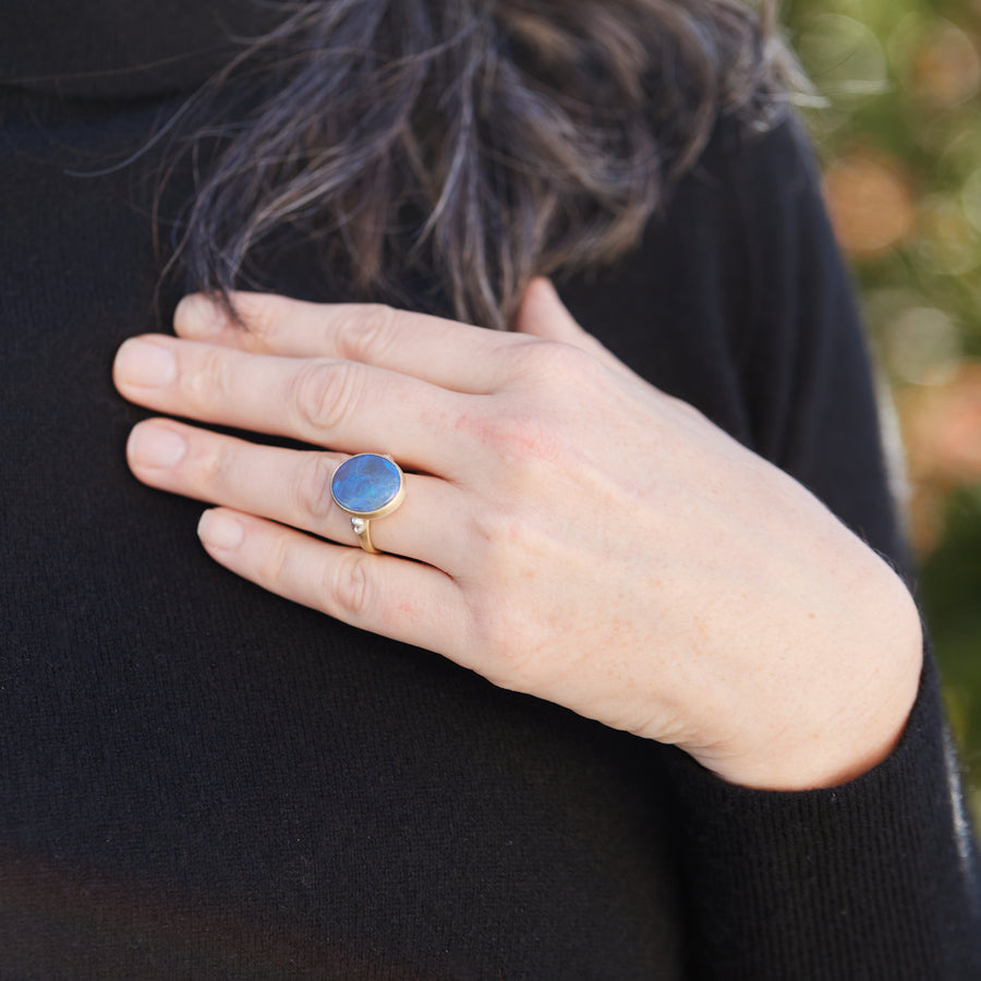 Opal Cameo Gold Ring by Hannah Blount