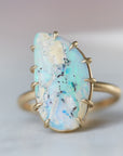 Raw opal vanity gold ring by Hannah Blount