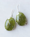 Green vanity earrings by Hannah Blount