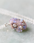 Raw opal silver necklace with barnacles by Hannah Blount