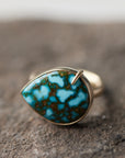 Turquoise gold vanity ring